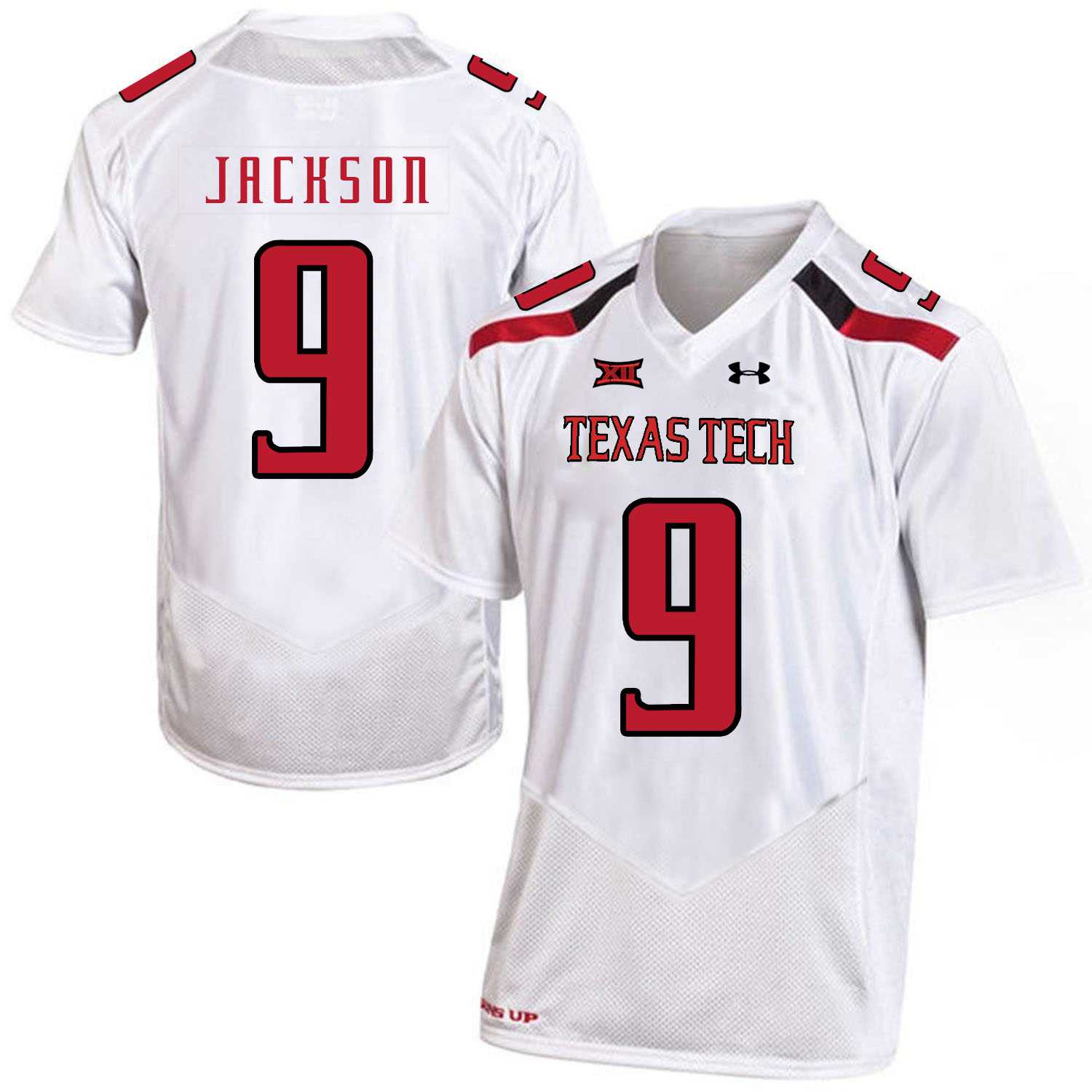 Texas Tech Red Raiders #9 Branden Jackson White College Football Jersey